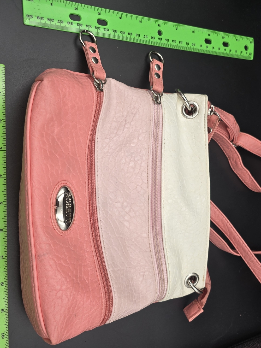 Rosetti Tricolor Pebbled Crossbody - Coral, Blush & Cream - Picture 14 of 14